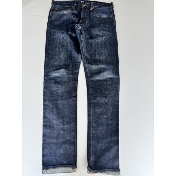 Gap Jeans Mens 32x32 Blue Skinny Straight Selvedge - Picture 1 of 7
